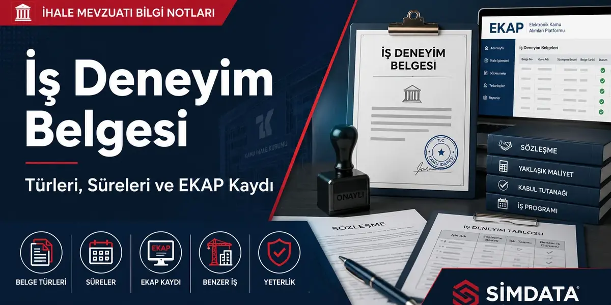 İş deneyim belgesi, belge türleri, geçerlilik süreleri, EKAP kaydı, benzer iş ve yeterlik kriterleri