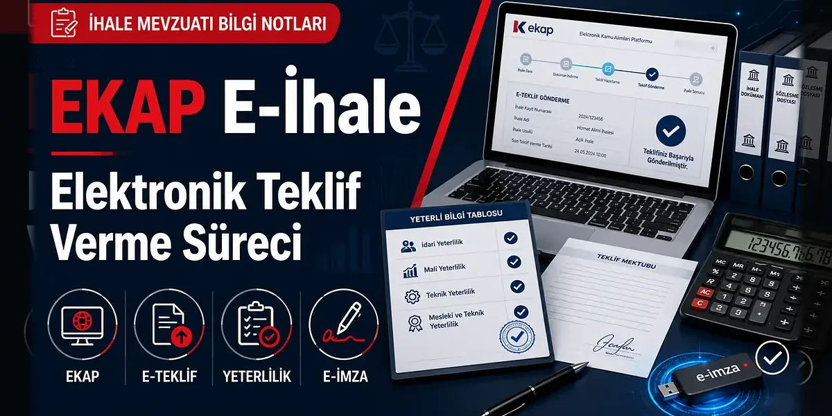 EKAP e-ihale, elektronik teklif verme süreci, yeterlik bilgileri tablosu, e-teklif gönderimi, e-imza ve belge kontrolü