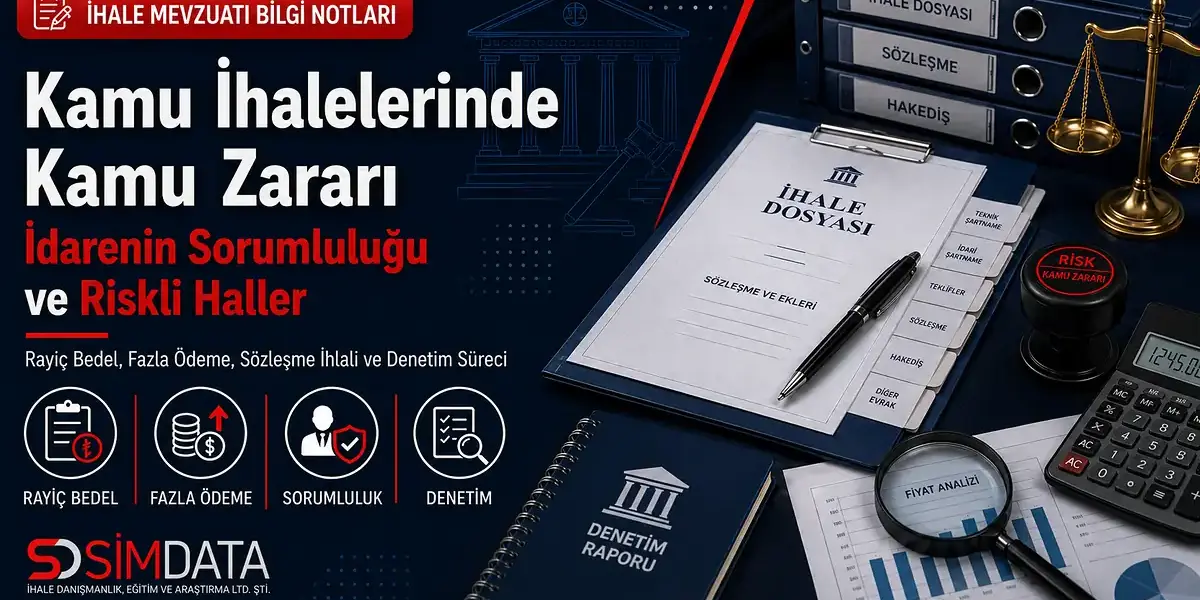 Kamu ihalelerinde kamu zararı, idarenin sorumluluğu, rayiç bedel, fazla ödeme, sözleşme ihlali ve denetim süreci