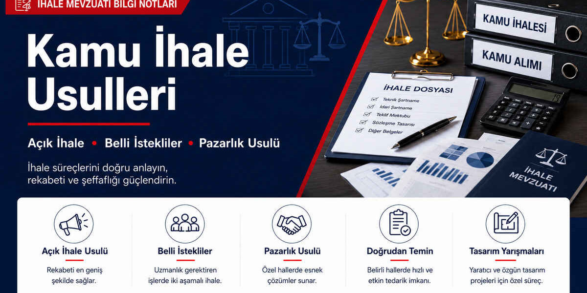 Kamu ihale usulleri, açık ihale usulü, belli istekliler arasında ihale, pazarlık usulü, doğrudan temin ve tasarım yarışmaları