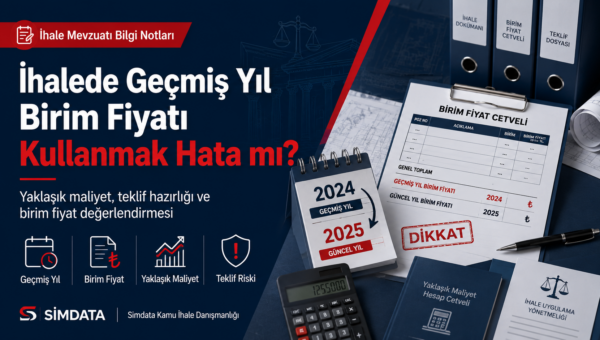 İhalede geçmiş yıl birim fiyatı kullanımı, yaklaşık maliyet, güncel birim fiyat ve teklif riski değerlendirmesi