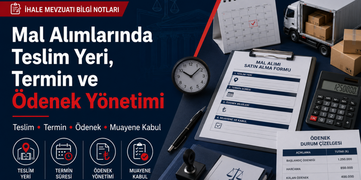 Mal alımlarında teslim yeri, termin süreci, ödenek yönetimi, muayene kabul ve teslim süreci