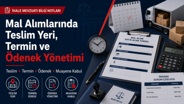 Mal alımlarında teslim yeri, termin süreci, ödenek yönetimi, muayene kabul ve teslim süreci