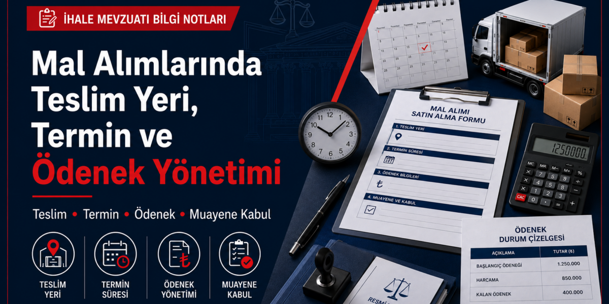Mal alımlarında teslim yeri, termin süreci, ödenek yönetimi, muayene kabul ve teslim süreci