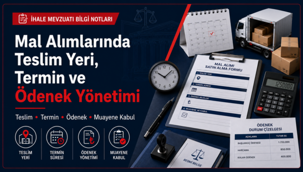 Mal alımlarında teslim yeri, termin süreci, ödenek yönetimi, muayene kabul ve teslim süreci