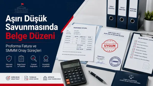 Aşırı düşük savunmasında belge düzeni, proforma fatura, fiyat teklifi ve SMMM onay süreçleri