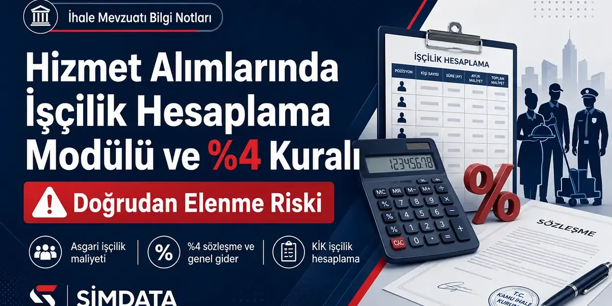 Hizmet alımlarında İşçilik Hesaplama Modülü ve yüzde 4 sözleşme genel gider kuralı bilgi notu