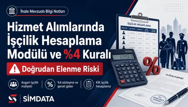 Hizmet alımlarında İşçilik Hesaplama Modülü ve yüzde 4 sözleşme genel gider kuralı bilgi notu