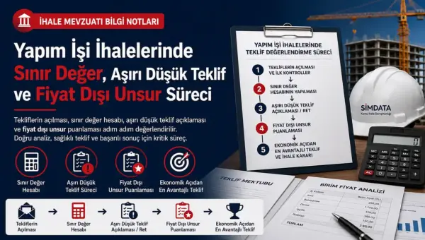 Yapım işi ihalelerinde sınır değer hesabı, aşırı düşük teklif süreci ve fiyat dışı unsur puanlaması